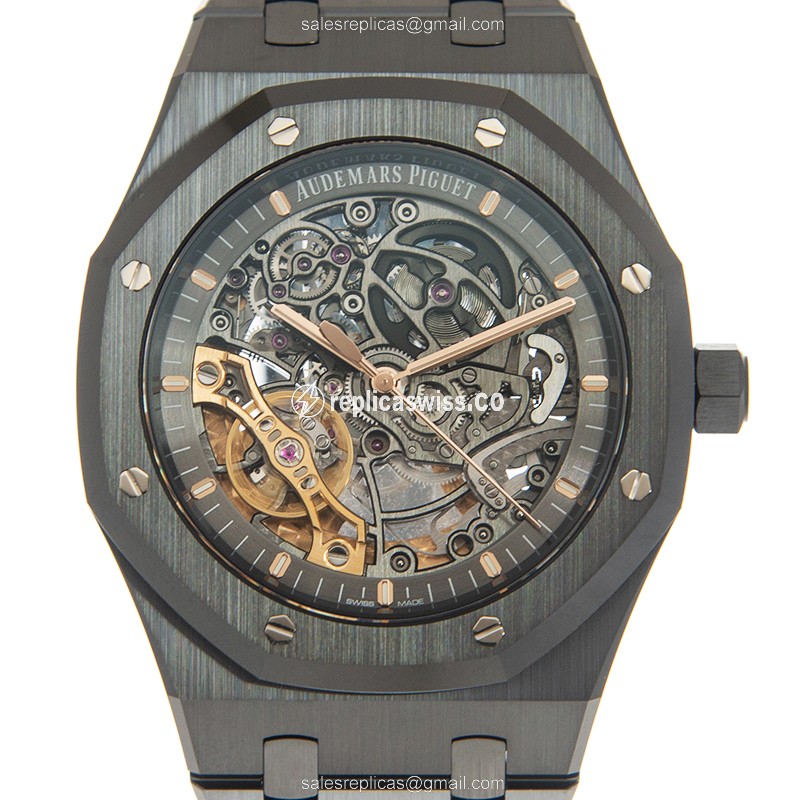 Audemars Piguet Royal Oak Replica - Automatic Ceramic - Dark Grey - Black Ceramic Strap
