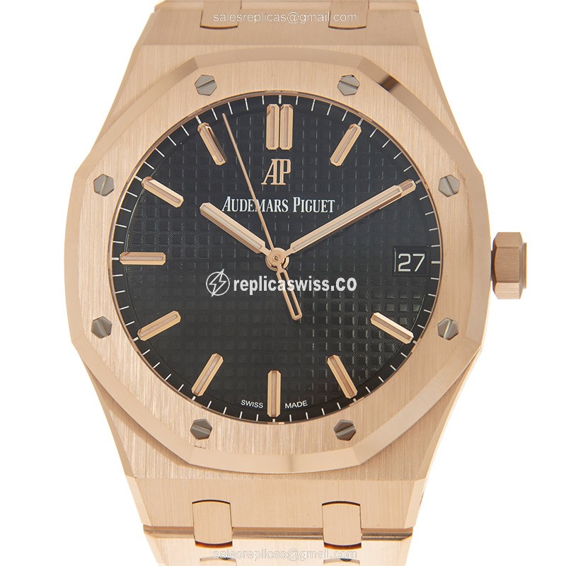 Royal Oak Replica - Audemars Piguet 15500OR.OO.1220OR.01 - Automatic - 18kt Gold - Black Dial - Luxury Replica ROYAL OAK Watch