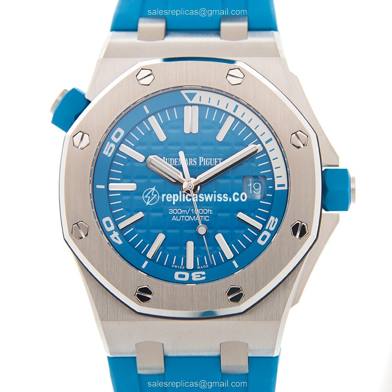 Audemars Piguet ROYAL OAK OFFSHORE - Automatic - Blue Steel Case - Blue Dial - Rubber Strap