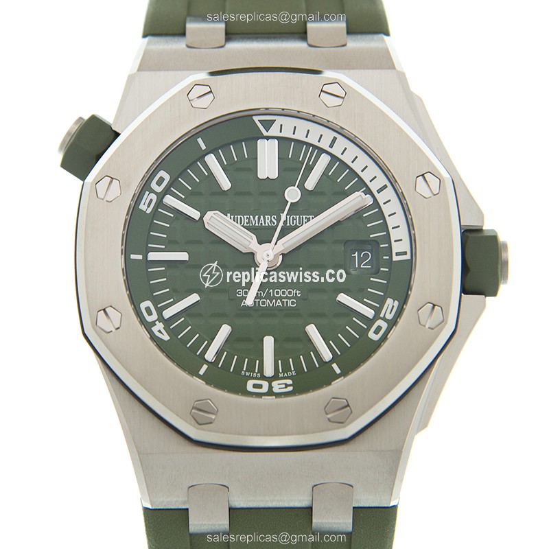 Audemars Piguet Royal Oak Offshore Replica - Automatic - Green Dial - Rubber Green Strap - Luxury Replica ROYAL OAK OFFSHORE Watch