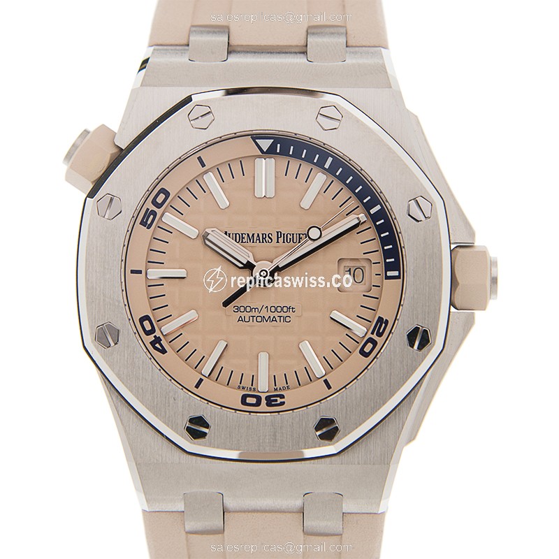 Rolex ROYAL OAK OFFSHORE Replica - Automatic - Steel - Beige Dial & Strap