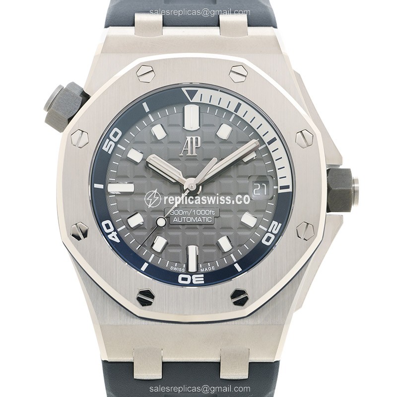 Audemars Piguet Royal Oak Offshore Replica - Automatic - Steel Case - Gray Dial - Rubber Strap - Grey Buckle