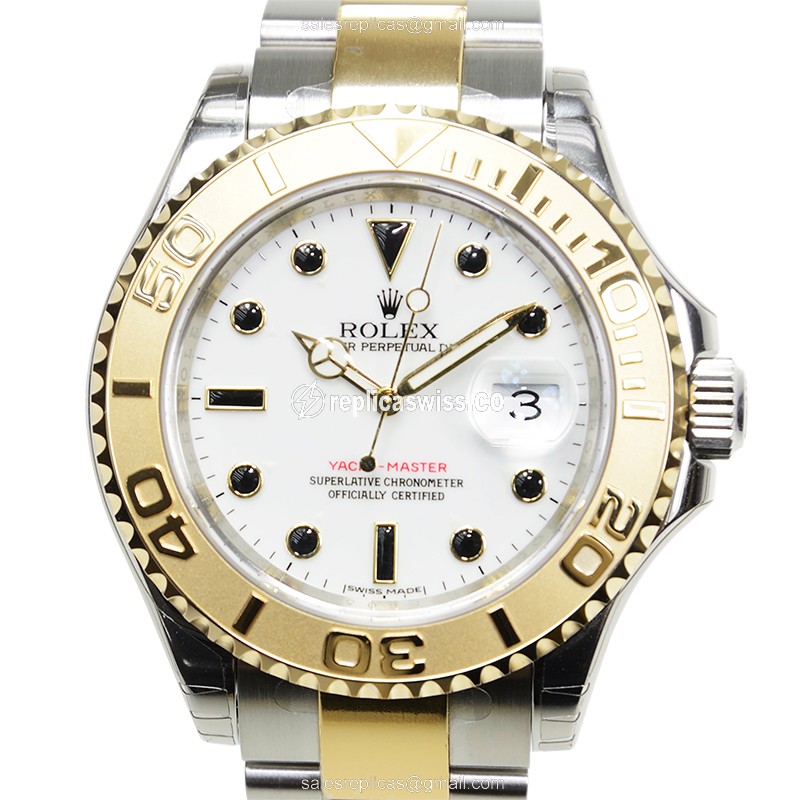 Rolex Yacht Master Replica - Automatic - 18kt Gold & Steel Case - White Dial - Luxury Replica YACHT MASTER Watch