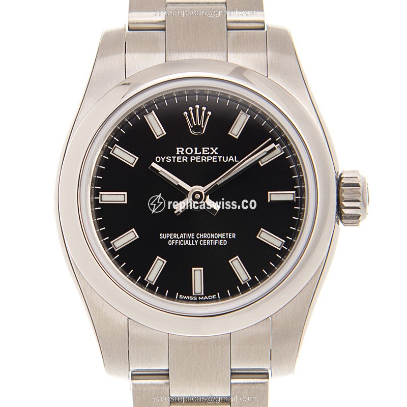 Rolex 176200-0017 Replica - OYSTER Perp Auto - Black Dial - Steel Case & Band - Luxury Replica OYSTER PERPETUAL Watch