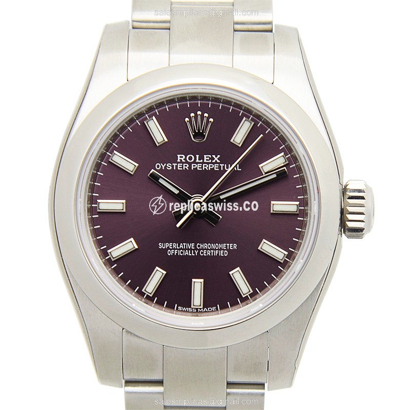 Rolex OYSTER PERPETUAL Replica - Automatic - Steel Case - Purple Dial