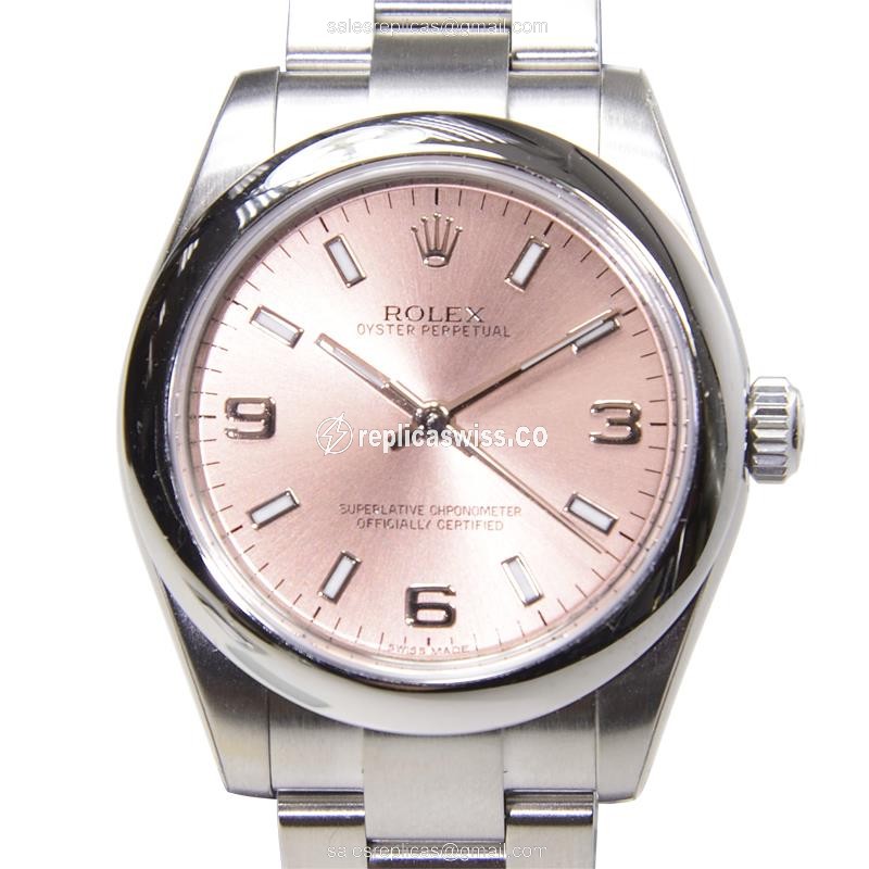 Rolex 177200PK369 Replica - Automatic - Pink Dial on Steel Case - Luxury Replica OYSTER PERPETUAL Watch
