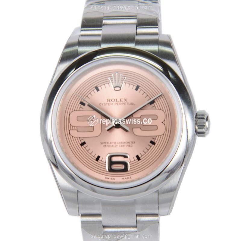 Rolex OYSTER PERPETUAL Replica - Automatic - Steel - Pink Dial, Silver Clasp