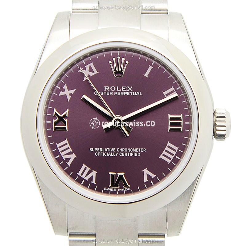 Replica Watch Rolex Oyster Perpetual - Auto - Steel - Purple - Luxury Replica OYSTER PERPETUAL Watch