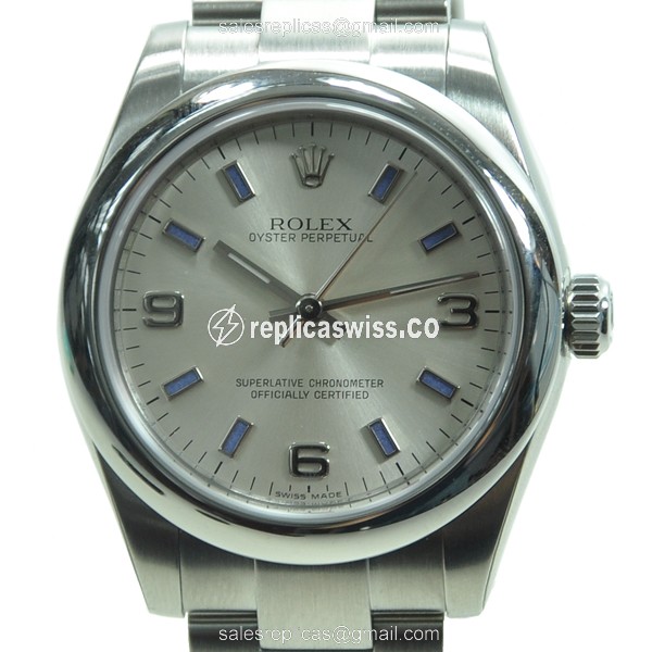 Rolex Oyster Perpetual Replica - Automatic - Stainless Steel Case - Silver Dial - Luxury Replica OYSTER PERPETUAL Watch