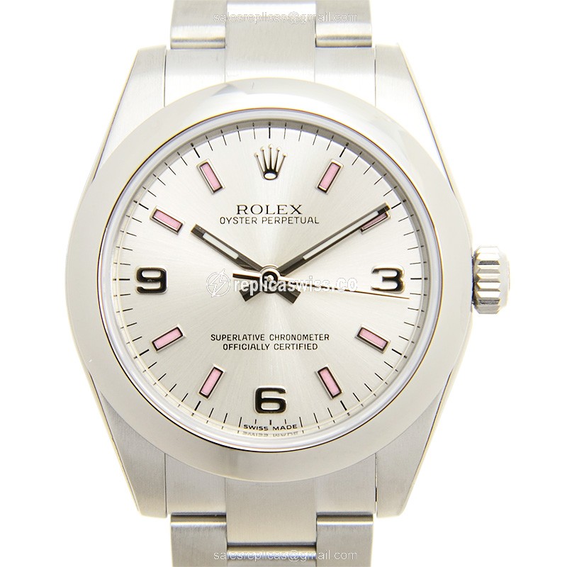 Rolex 177200SV369PK OYSTER Perp. - Automatic - Silver Dial - Steel Case & Band - 40mm - Luxury Replica OYSTER PERPETUAL Watch