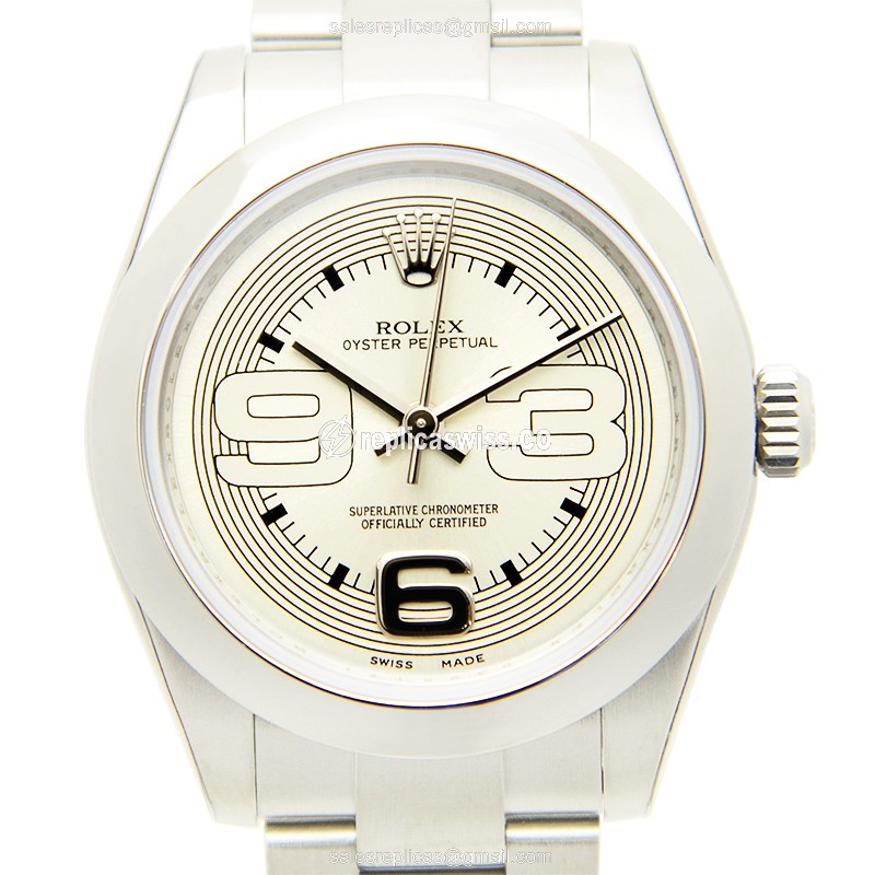 Rolex 177200SVAR39MAXI Oyster Perpetual Automatic Stainless Steel Replica | Steel Case | Silver Dial | Automatic Movement - Luxury Replica OYSTER PERPETUAL Watch