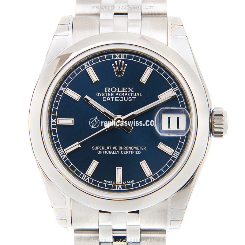 Rolex Datejust Lady Replica - Automatic, Steel Case, Blue Dial, Steel Strap