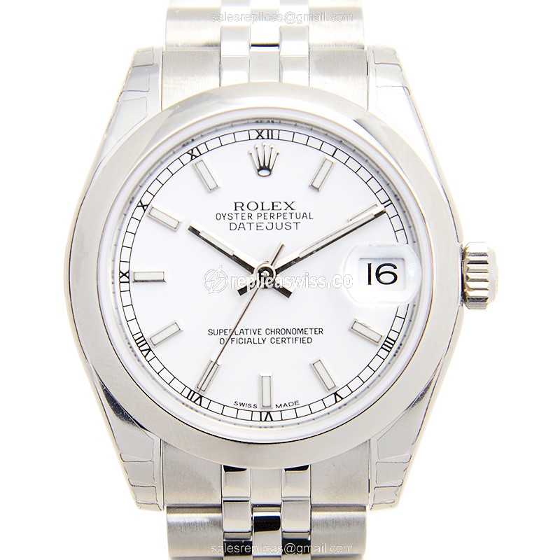 Rolex Lady Datejust Replica - Automatic | White Dial | Steel Case | Silver Clasp