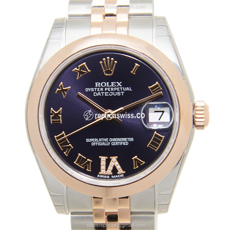 Rolex Datejust Replica - Automatic - Purple Dial on Steel