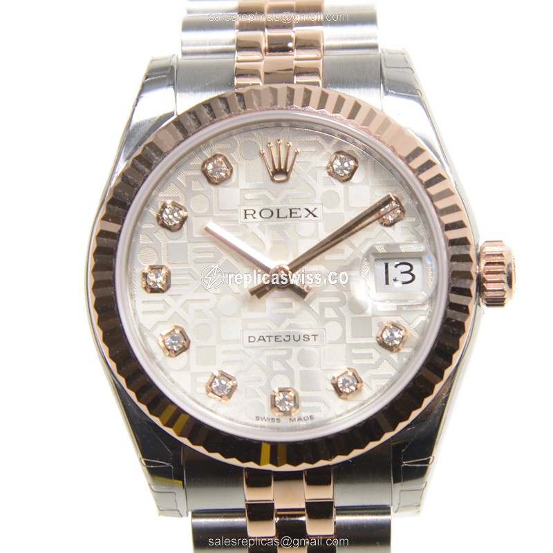 Rolex Datejust Replica | Automatic | 18kt Rose Gold | Steel Case | Silver Dial