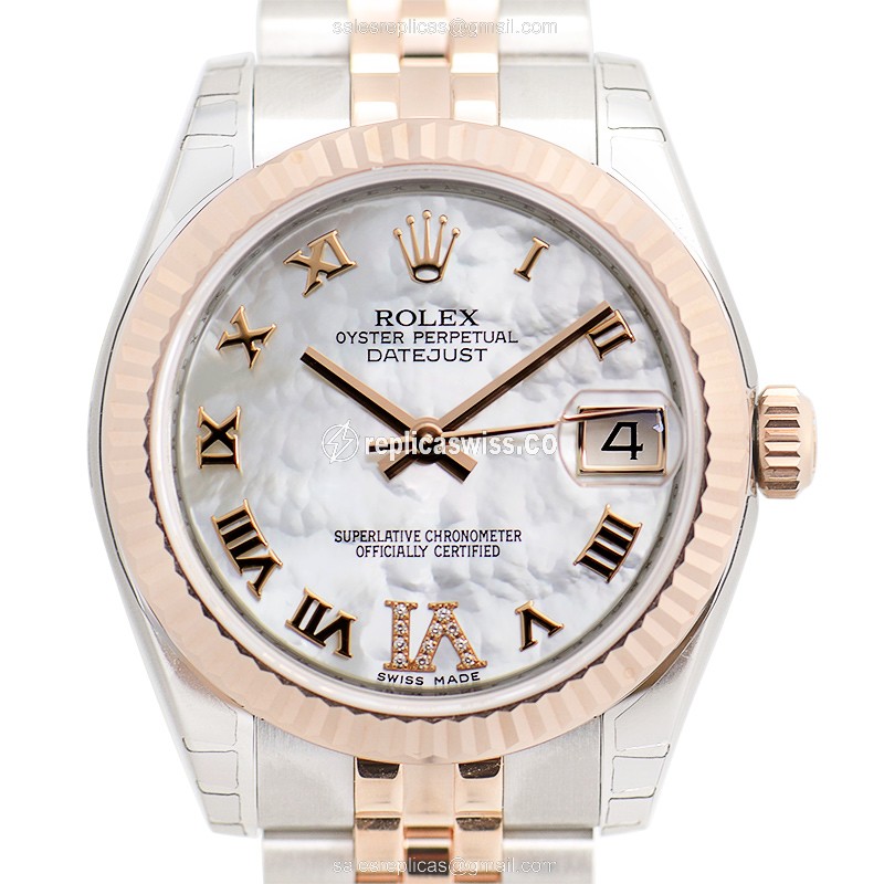 Rolex Lady Datejust 178271NRWTVIDIA - Automatic - 18kt Rose & Steel - Silver Dial - Steel Strap - Luxury Replica LADY DATEJUST Watch