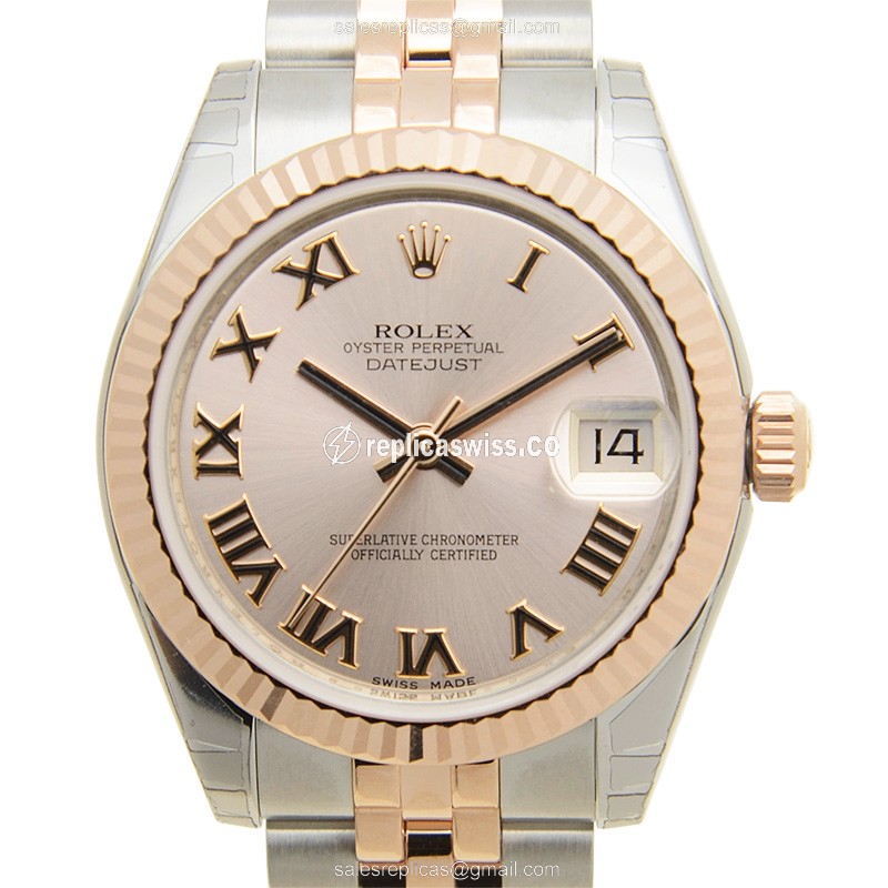 Rolex Lady Datejust Replica - Auto - Pink Dial - 18kt Gold & Steel - Luxury Replica LADY DATEJUST Watch