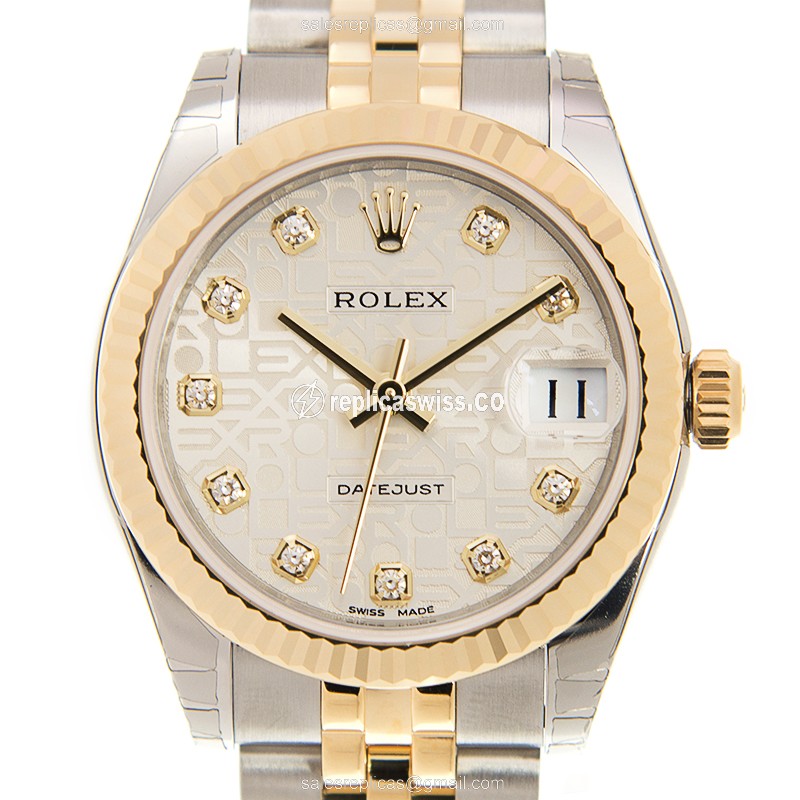 Rolex Datejust Replica - Automatic - 18kt Gold & Steel - White Dial