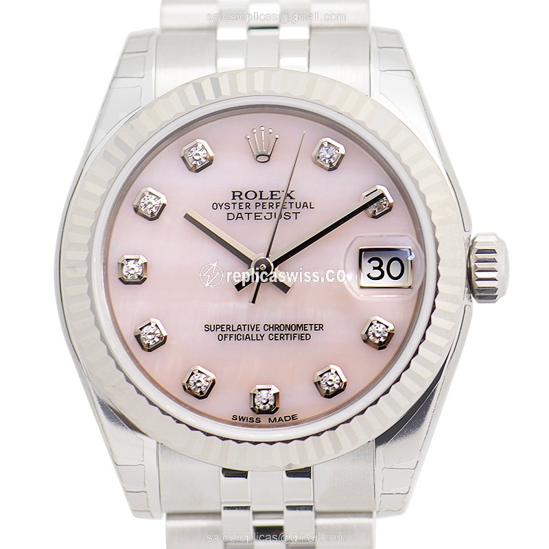 Rolex Lady Datejust Replica - Automatic | Pink Dial | Steel Clasp & Strap