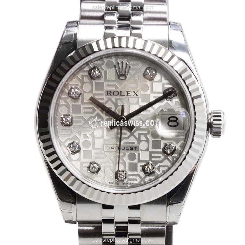 Rolex Datejust Replica - Automatic - Stainless Steel - Silver Dial, Steel Clasp - Luxury Replica LADY DATEJUST Watch