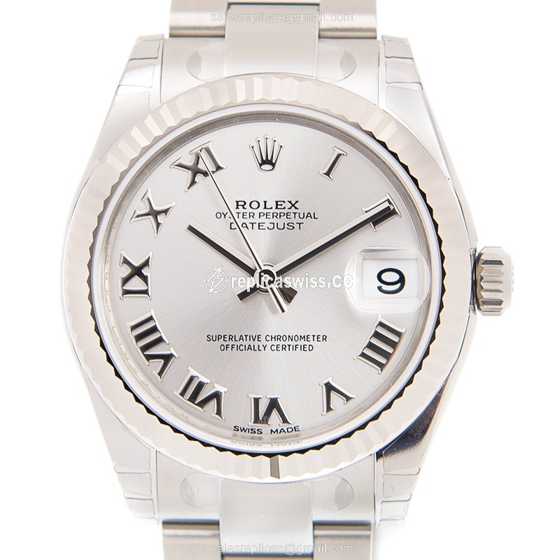 Rolex Lady Datejust Replica - Automatic - White Gold & Steel - Silver Dial - Steel Strap - Luxury Replica LADY DATEJUST Watch