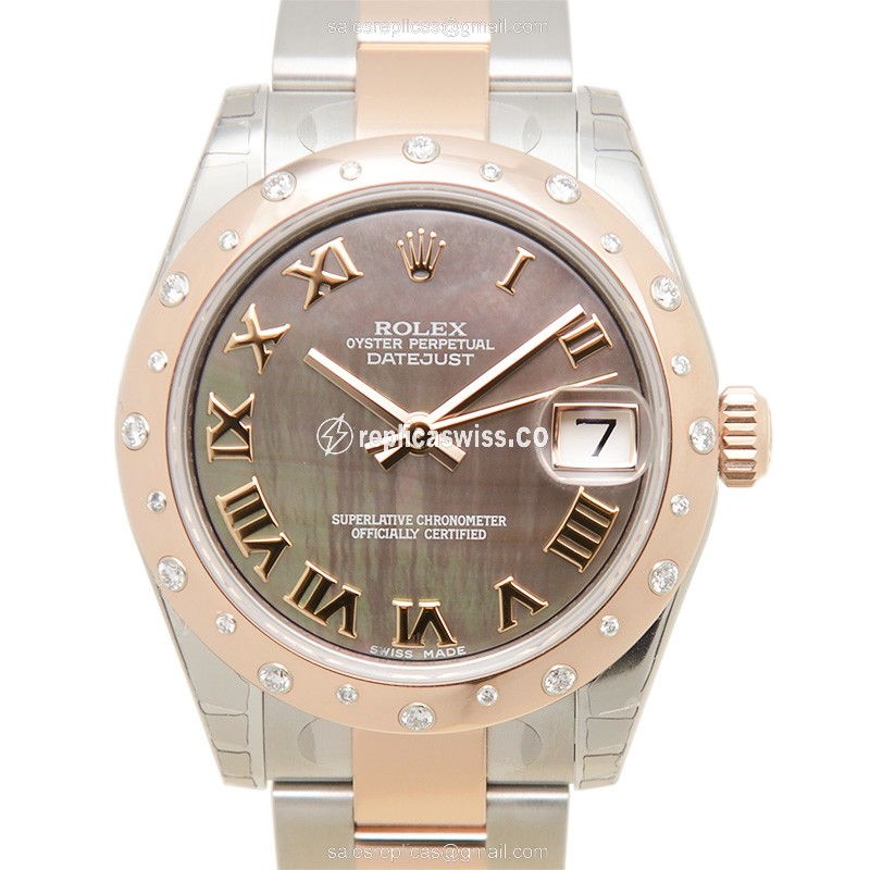 Rolex Datejust Replica - Automatic - 18kt Rose Gold & Steel - Brown Dial