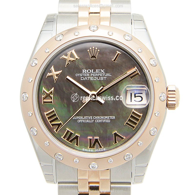 Rolex Datejust Replica - Automatic - 18kt Rose Gold & Steel - Brown Dial