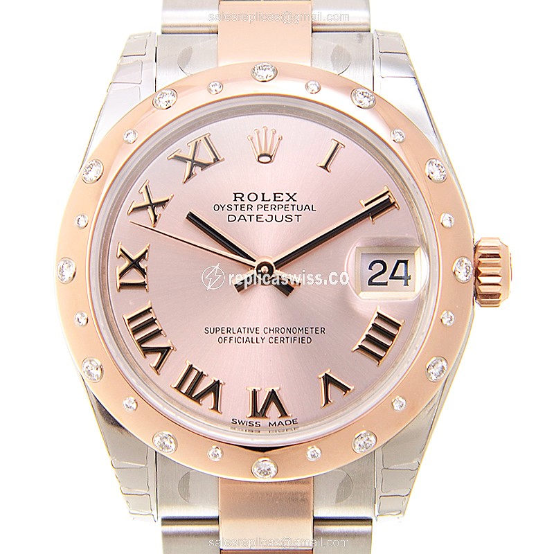 Rolex Lady Datejust Replica - Automatic - 18kt Rose Gold - Pink Dial - Gold Clasp - Luxury Replica LADY DATEJUST Watch