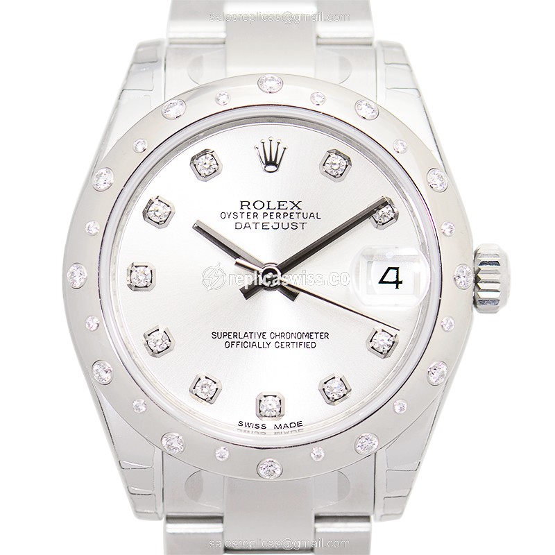 Rolex Datejust Replica - Automatic - White Gold - Steel Case, Silver Dial