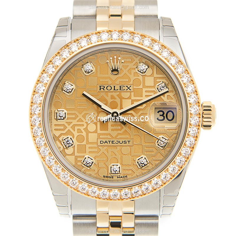 Rolex Datejust Lady Replica - Automatic - Gold Dial, Gold Clasp