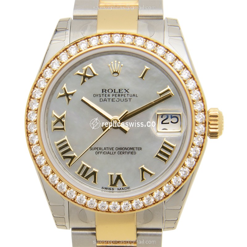 Rolex Datejust Lady Replica - Automatic - Gray Dial - Silver Clasp