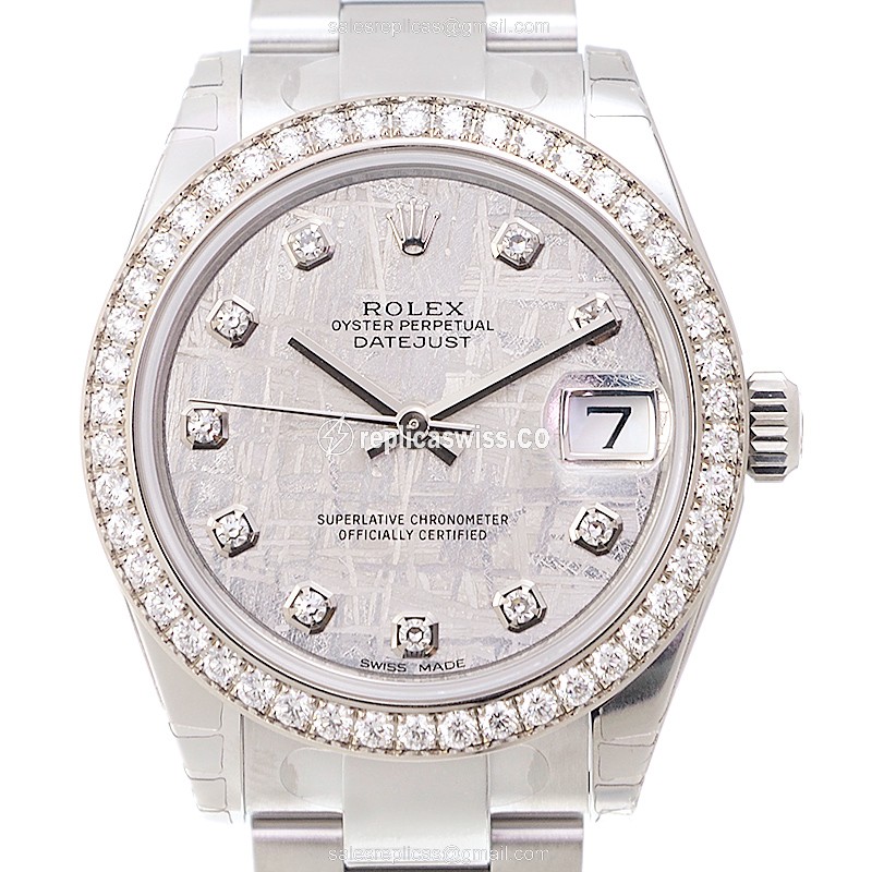 Rolex Datejust Replica - Automatic - White Gold - Gray Dial, Steel Strap