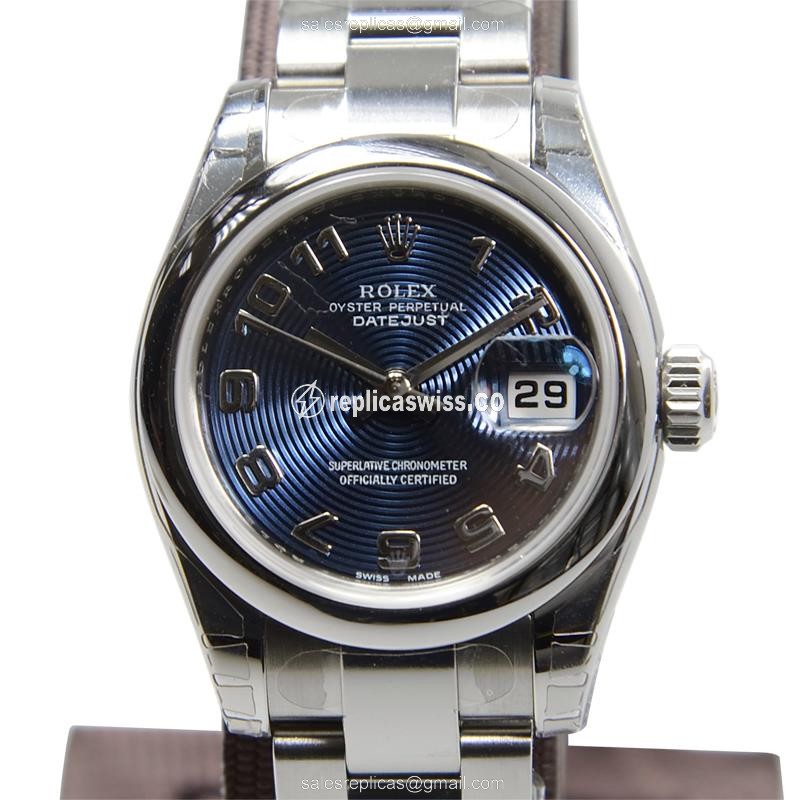 Rolex Datejust Lady Replica - Automatic - Stainless Steel - Blue Dial | Silver Clasp | Steel Strap