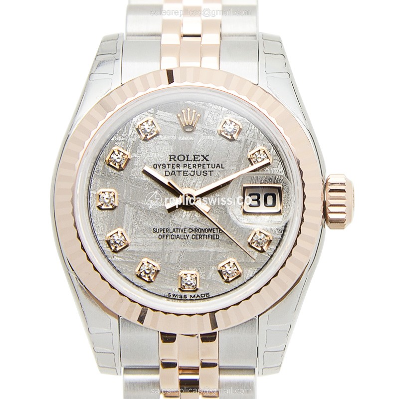 Rolex Datejust Replica - Automatic - 18kt Rose Gold & Steel Case - Gray Dial