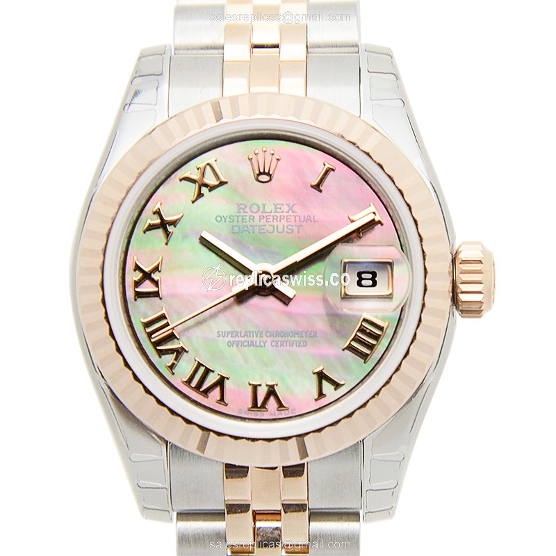 Rolex Datejust Replica - Automatic - Rose Gold & Steel - Silver Dial