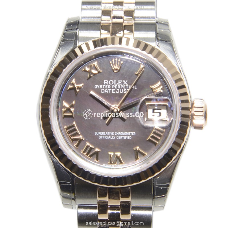 Rolex Datejust Lady Replica - 18kt Rose & Steel - Automatic, Brown Dial