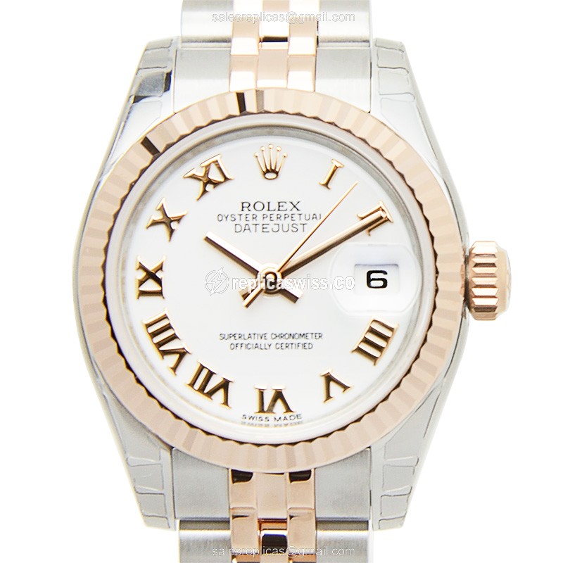 Rolex Lady Datejust Replica - Automatic - White Dial - Gold & Steel Strap - 18kt - Luxury Replica LADY DATEJUST Watch