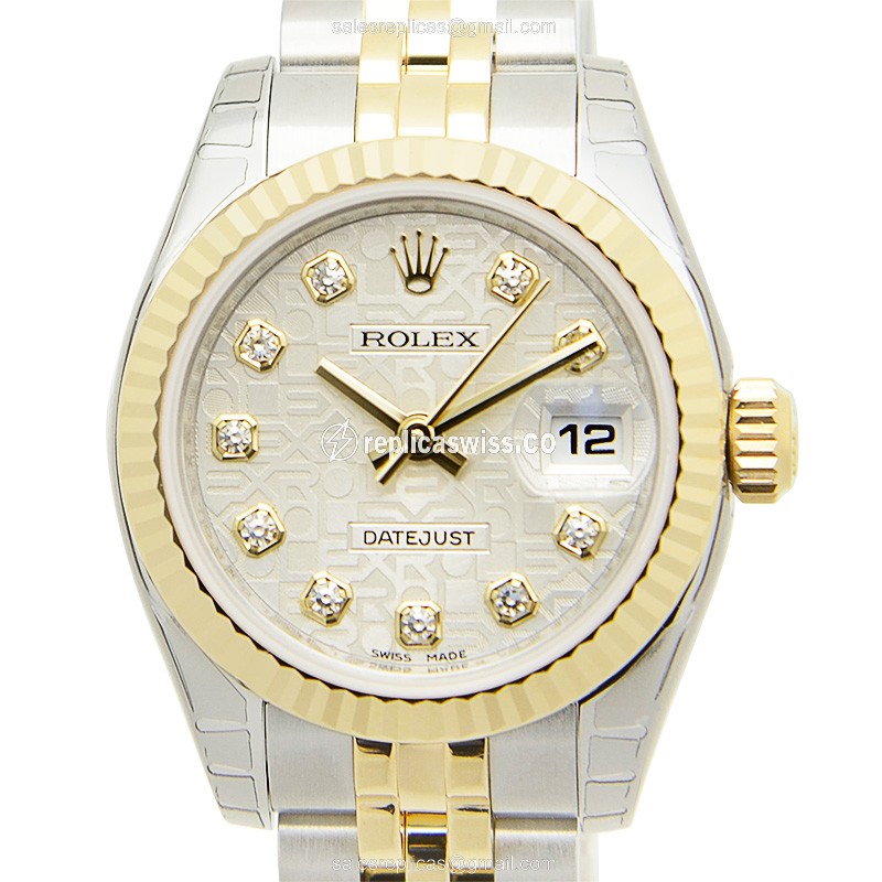 Rolex Datejust Replica - Automatic - 18kt Gold & Steel - Silver Dial