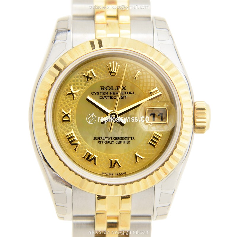 Rolex Datejust Lady Replica - Gold & Steel - Automatic - 18kt Finish