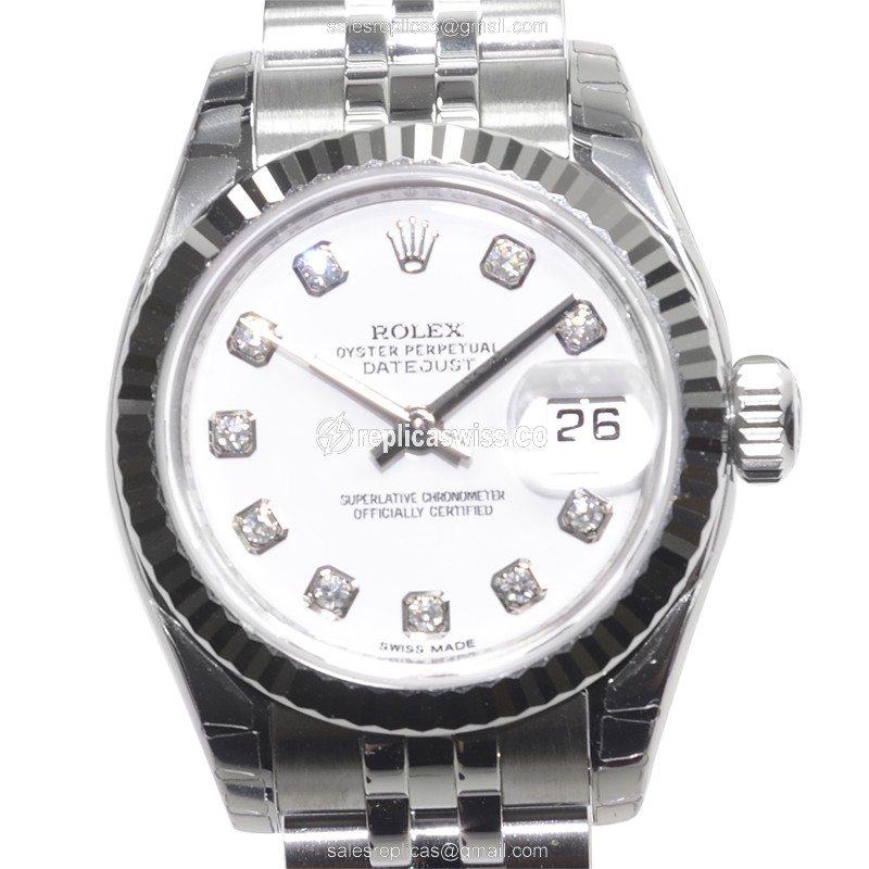 Rolex Datejust Replica - Automatic - White Dial on Silver Steel Strap
