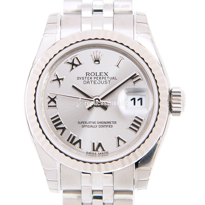 Rolex Datejust Replica - Automatic - 18kt White Gold - Silver Dial, Steel Strap