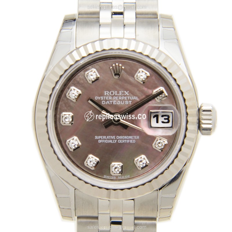 Rolex Datejust Replica - Automatic - Brown Dial - Silver Steel Clasp