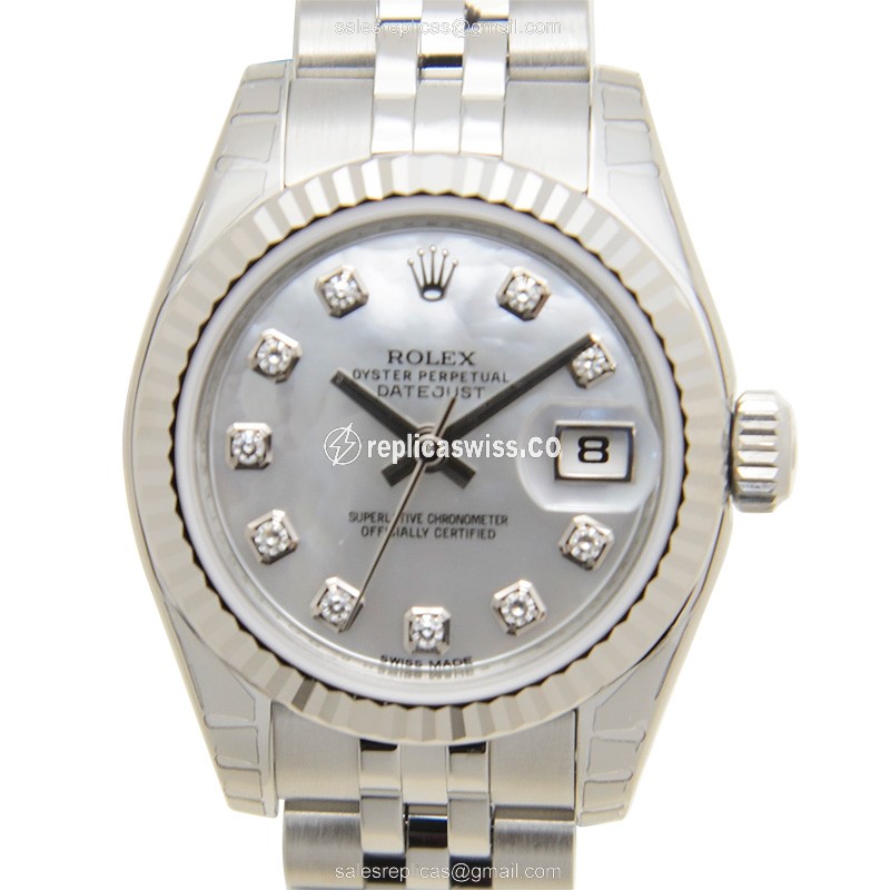 Rolex Datejust Replica - Automatic - White Gold & Steel - Silver Dial, Steel Strap
