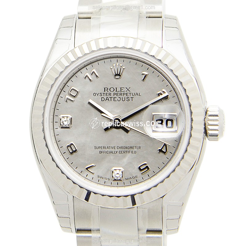 Rolex Lady Datejust Replica - Automatic, White Dial, Silver Clasp & Strap