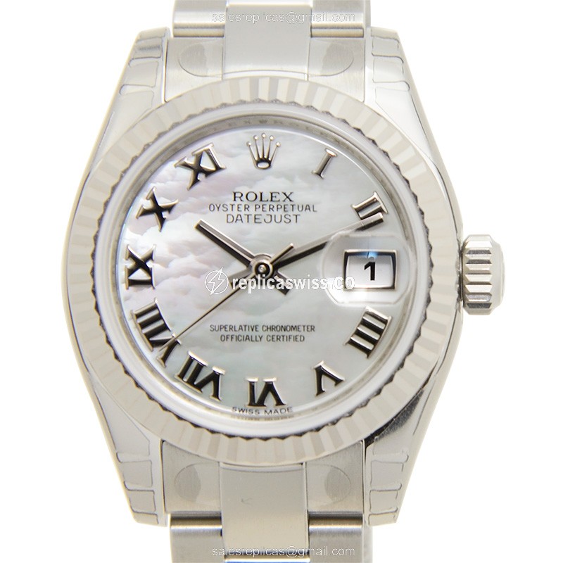 Rolex 179174NR_O Lady Datejust Replica - Automatic, Silver Dial, Steel Clasp & Strap - Luxury Replica LADY DATEJUST Watch