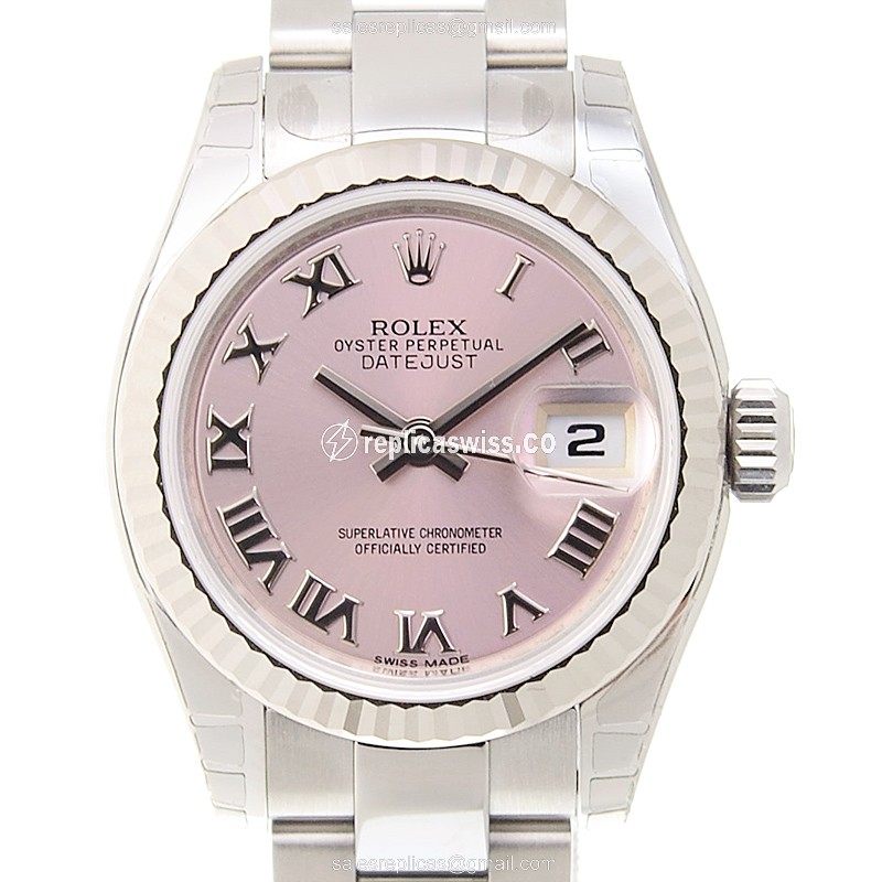 Rolex Datejust Replica - Automatic - Pink Gold - Steel Case - Silver Dial