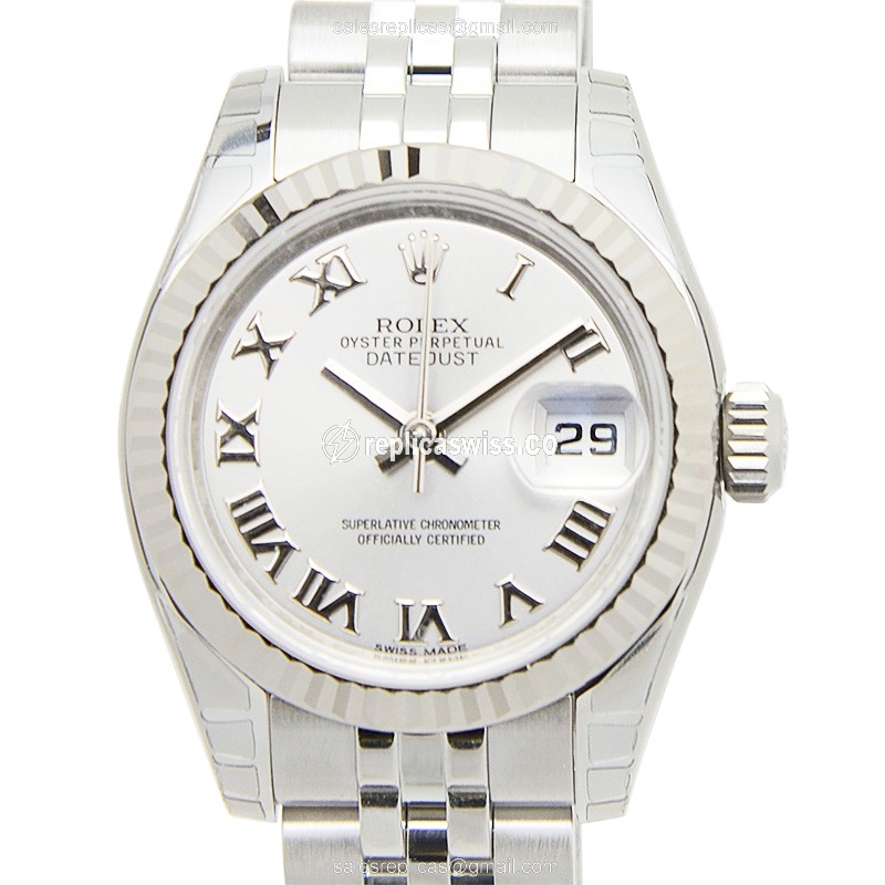 Rolex Datejust Replica - Automatic - 18kt White Gold & Steel - Silver Dial