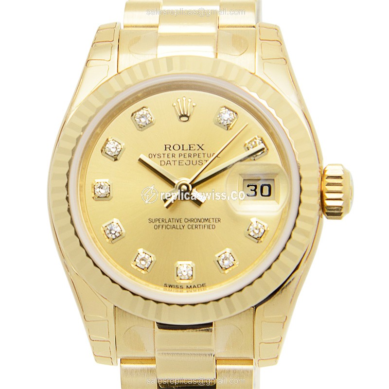 Rolex Lady Datejust Replica - Automatic - Gold - 26mm - Luxury Replica LADY DATEJUST Watch