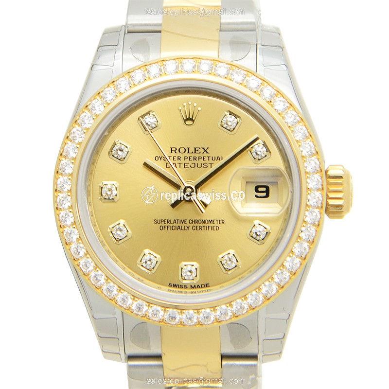 Rolex Lady Datejust Replica - Automatic | Gold Dial | Gold Clasp | Gold Strap