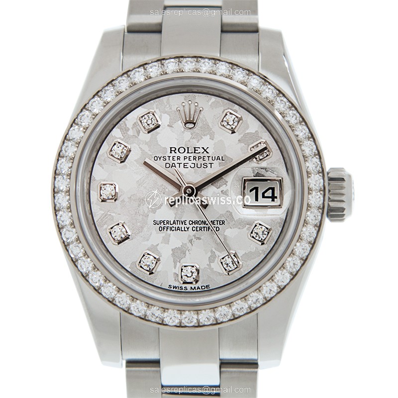 Rolex Lady Datejust Replica - Automatic - White Gold & Diamond - Steel Case